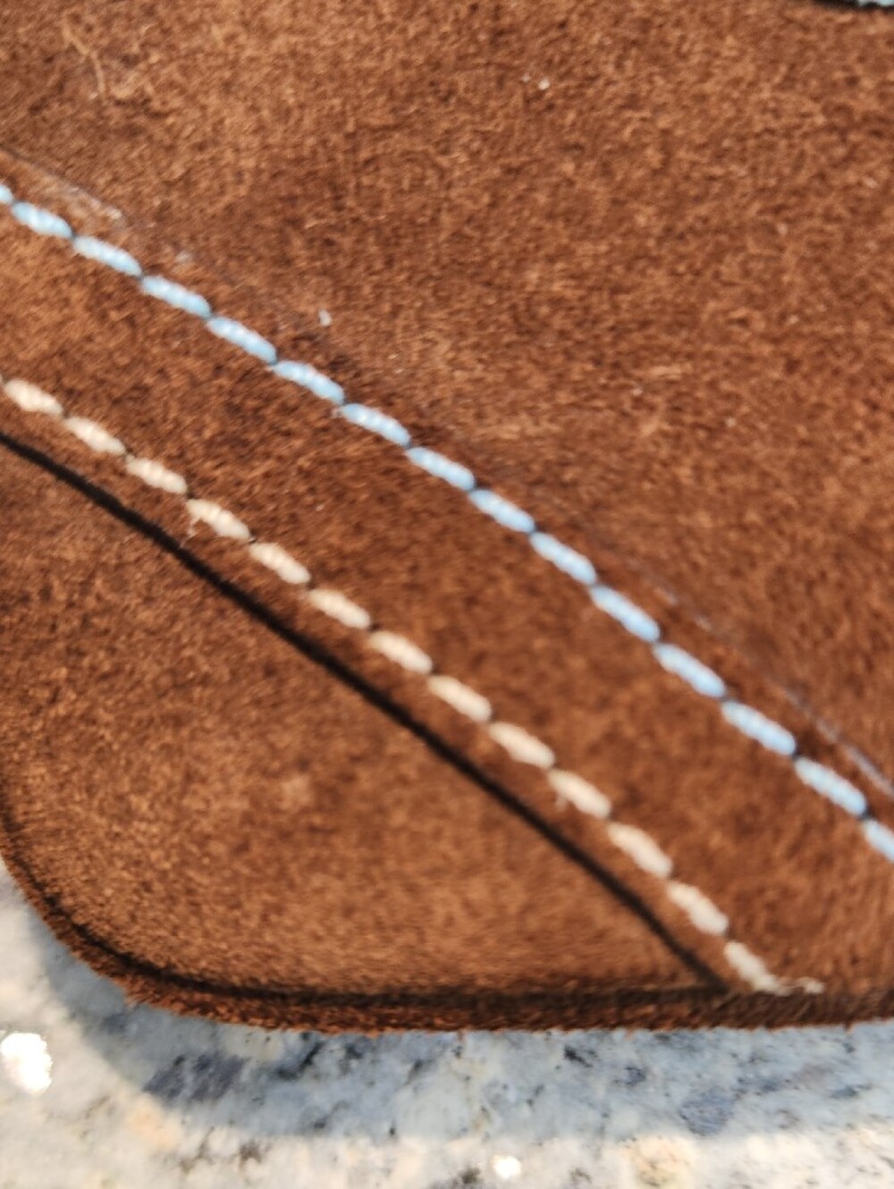 Coach Brown Suede Wristlet with White Stitching - Picture 4 of 10